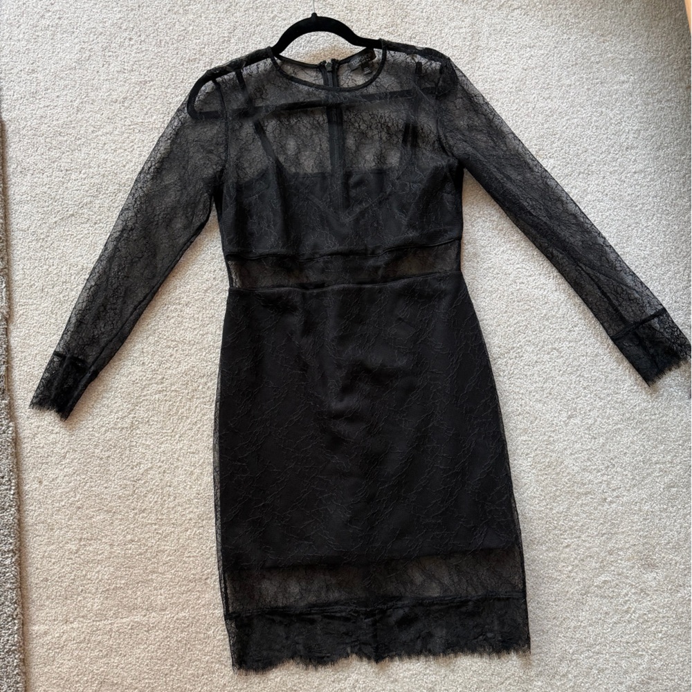 Topshop Black Lace Overlay Dress